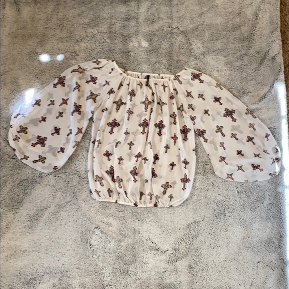 Emma Rose white cross long sleeve